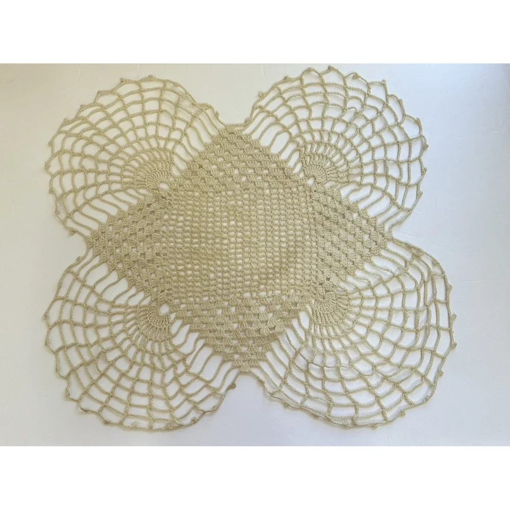 Vintage Hand Crocheted Doilies Lot of 3‎ Country Cottage Decor Shabby Chic Boho